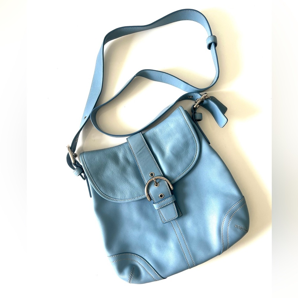 Coach Blue Hobo Crossbody Buckle Bag